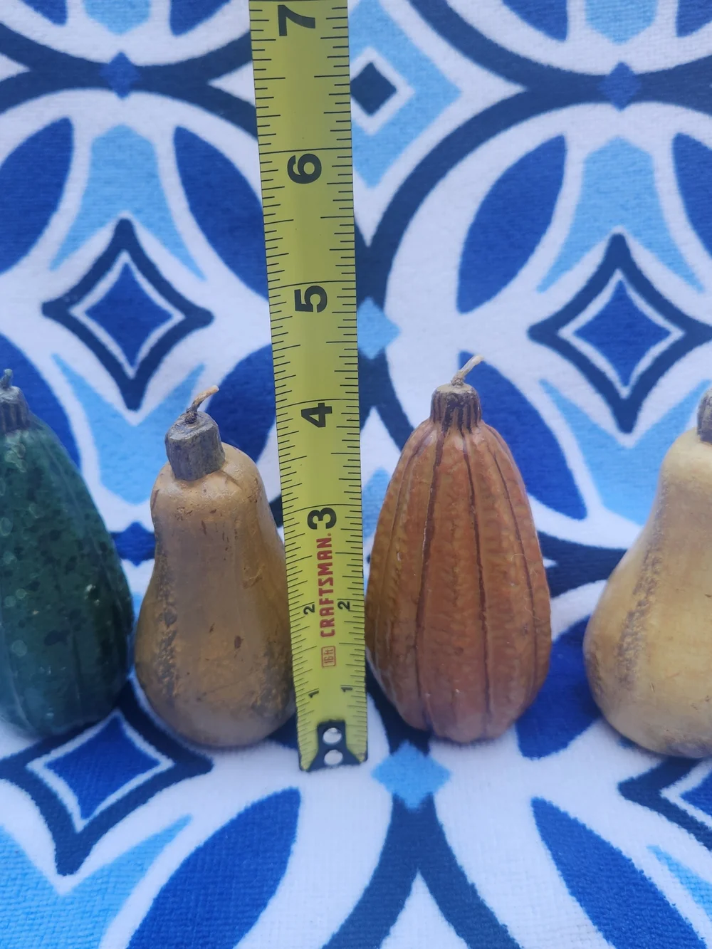 Vintage Fall Gourd Pumpkin Candle Lot Set of 6 Harvest Autumn Thanksgiving Decor